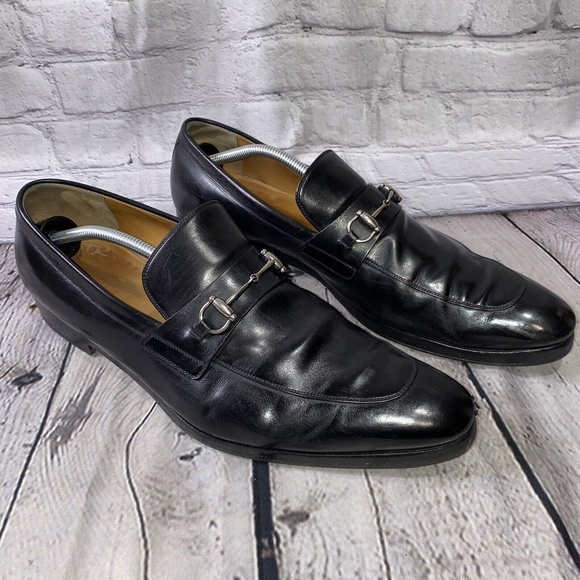 Gucci Horse Bit Men\'s 12.5 Vintage Black Made in Italy Leather Loafers 353016 main image 5